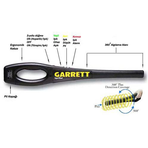 GARRETT SUPER WAND EL TİPİ METAL DEDEKTÖR 